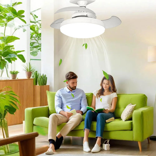 LED 30W Ceiling Fan Light E27 with Remote Control for Dimming, Suitable for Living Room, Study, Household Use, 110-265V