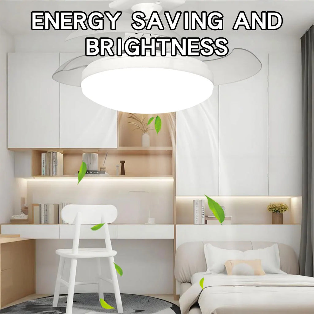 LED 30W Ceiling Fan Light E27 with Remote Control for Dimming, Suitable for Living Room, Study, Household Use, 110-265V